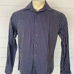 Blue Striped Button Down Shirt Size Medium